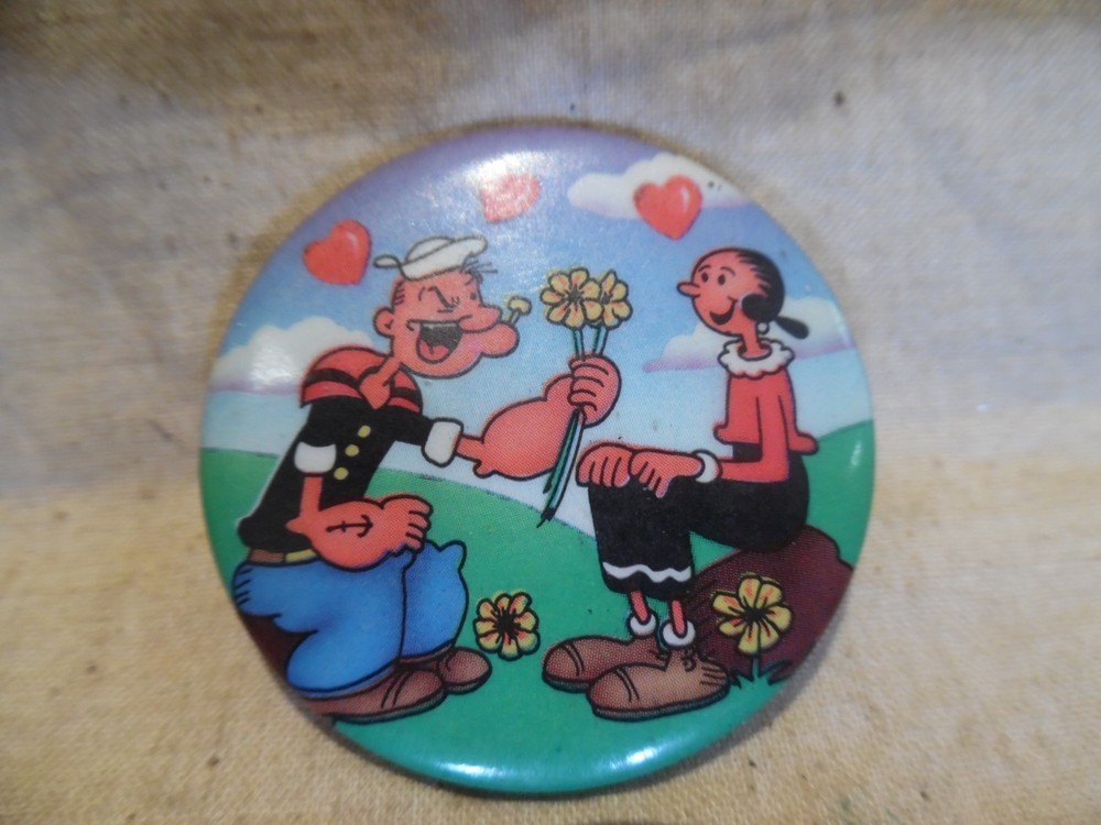 Popeye Olive Oyl 1980 Pinback Button 1.75 Inch