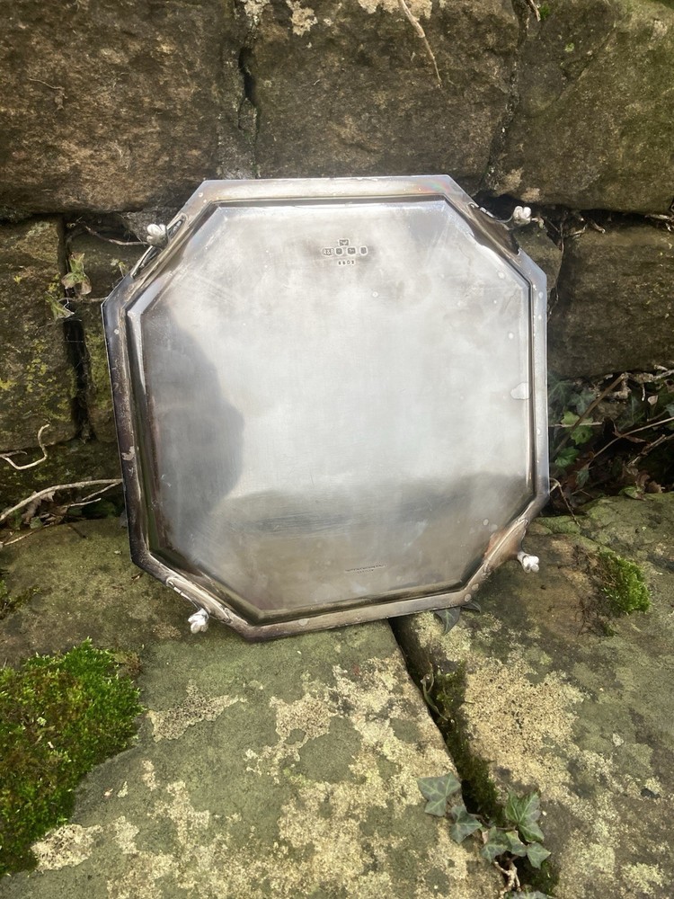 Solid Silver Salver Tray by Roberts Belk for Davidson Henderson Sorley 1930