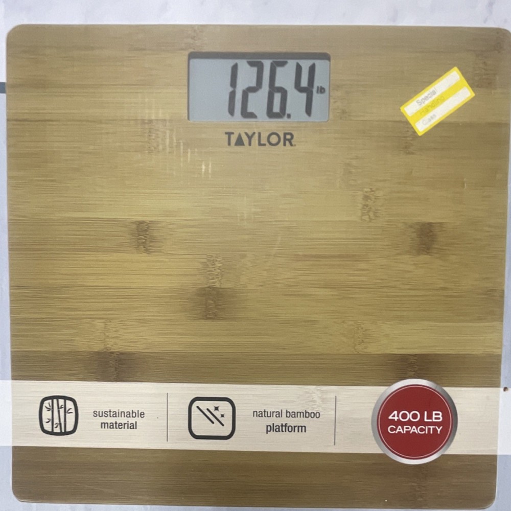 Taylor Digital Bamboo Bathroom Scale Model 8667T Modern Brown