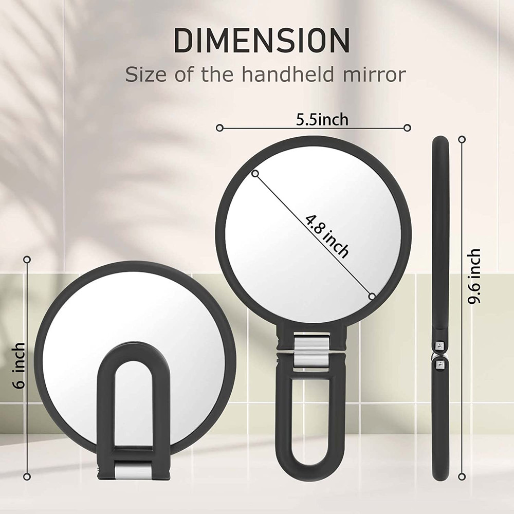 Magnifying Handheld Mirror Double Sided, 1X 15X Magnification Hand Mirrors, Fol