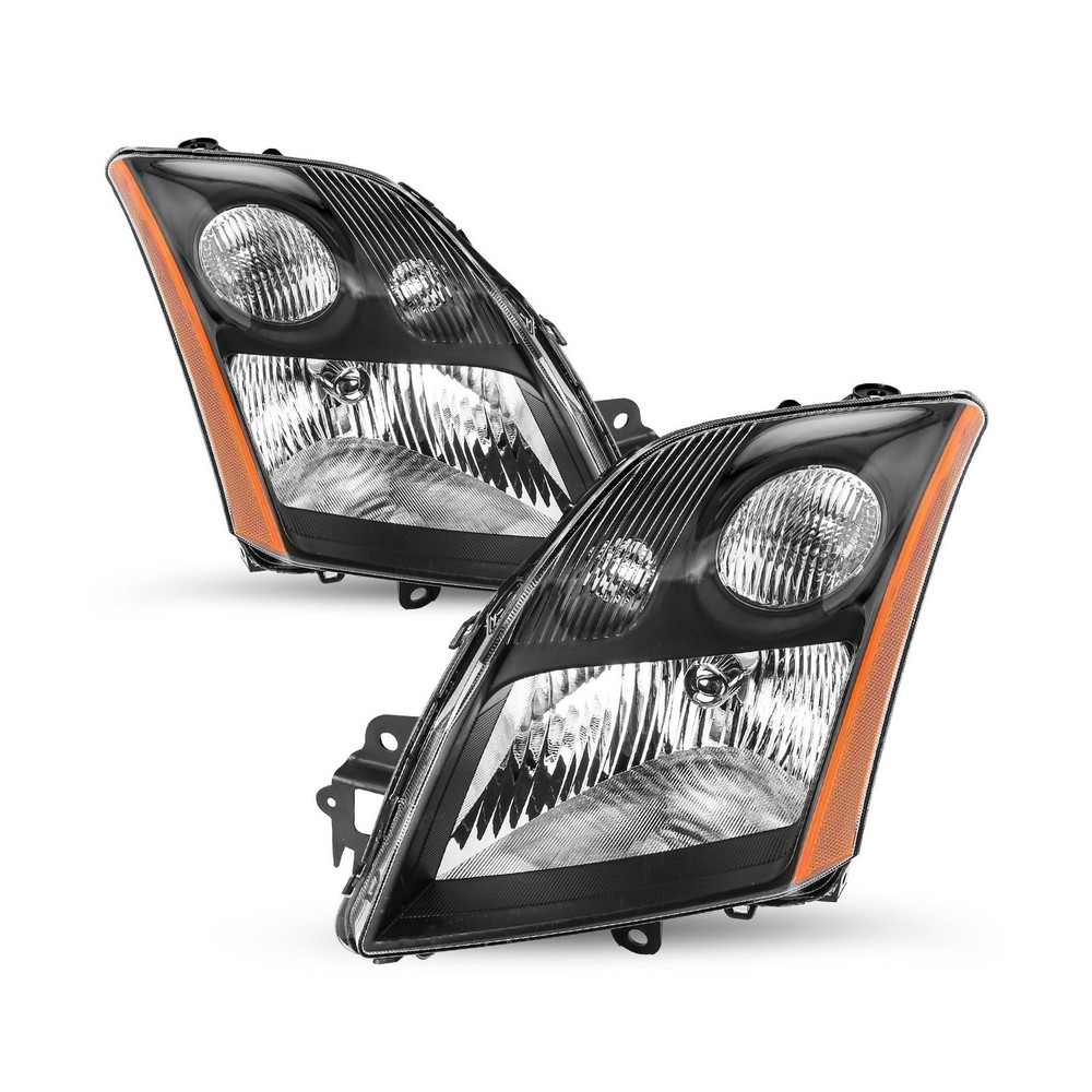 Headlight Assembly Fit For 2007-2009 Nissan Sentra - Black Halogen, Left & Right
