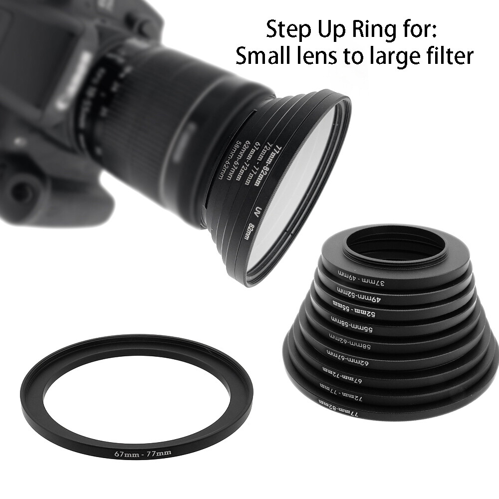 20PCS Camera Lens Filter Adapter with 10x Step Up Ring + 10x Step Down Ring Sets