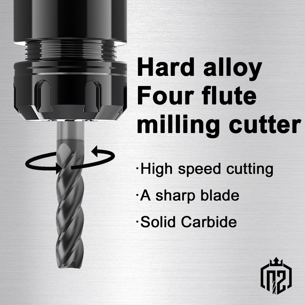 1PCS 4 Flute 1/2" x 2" x 4" Long Solid Carbide End Mill - AlTiN Coated