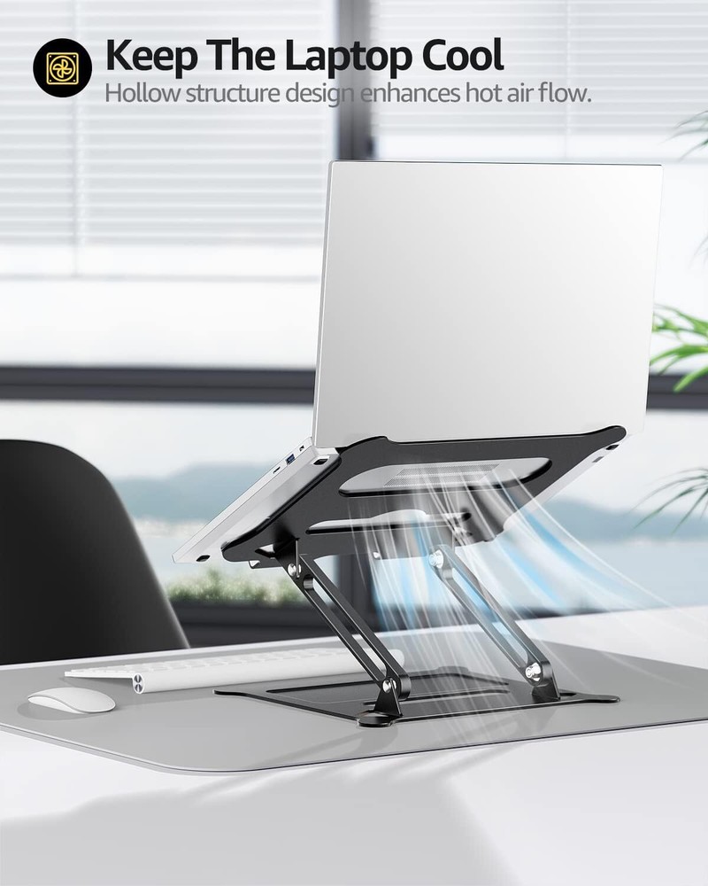 Urmust Laptop Notebook Stand Holder Adjustable Portable A-Black
