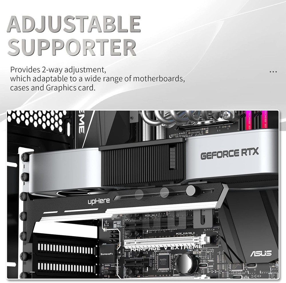 Essential GPU Brace Support for Desktop - Black&White Adjustable Holder, G27654