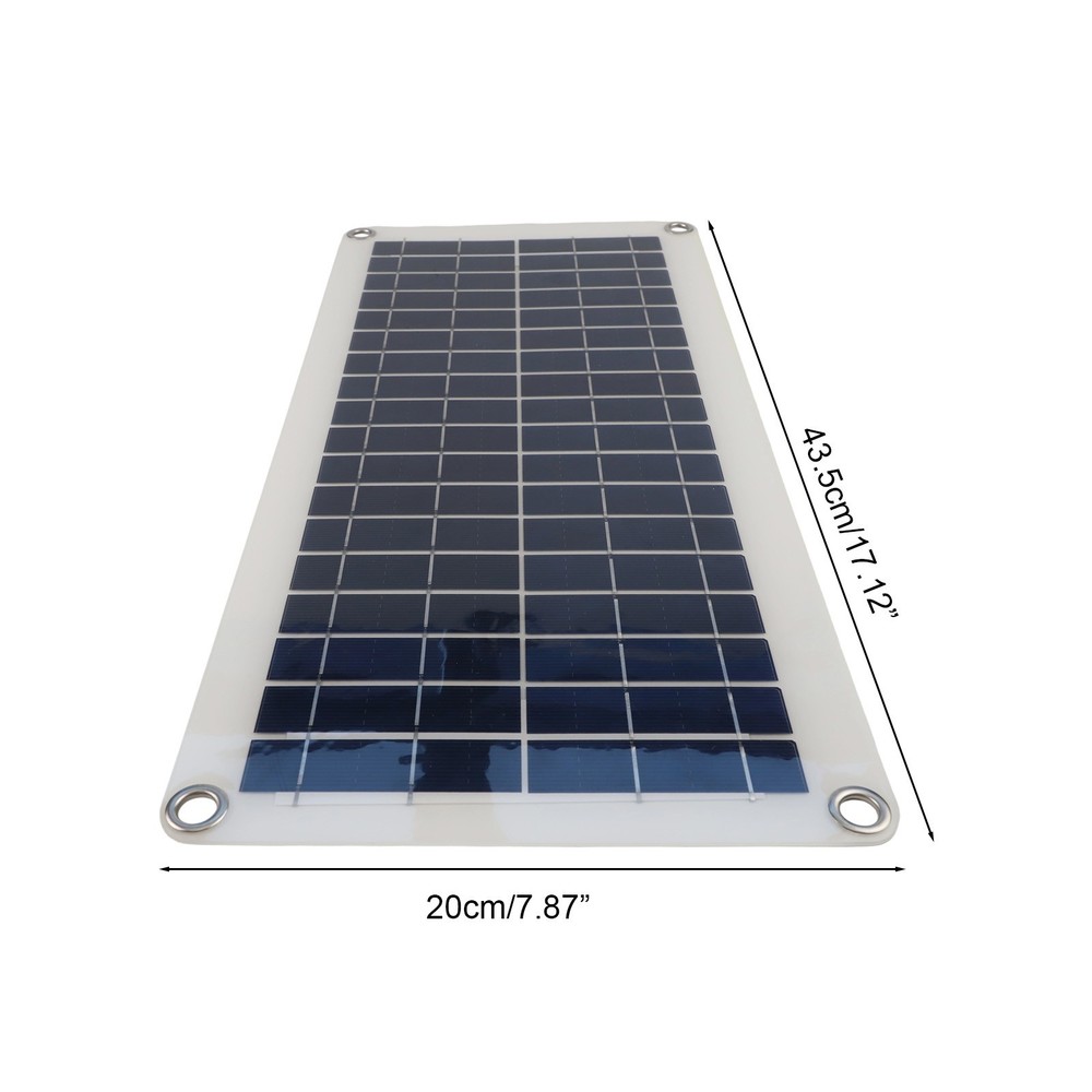 Flexible Solar Panel Kit with Dual USB Ports Charge Devices Simultaneously
