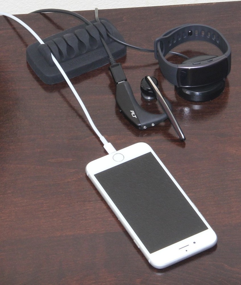Heavy Duty Silicone Desktop Cable Organizer Black + 4 Reusable Cable Ties