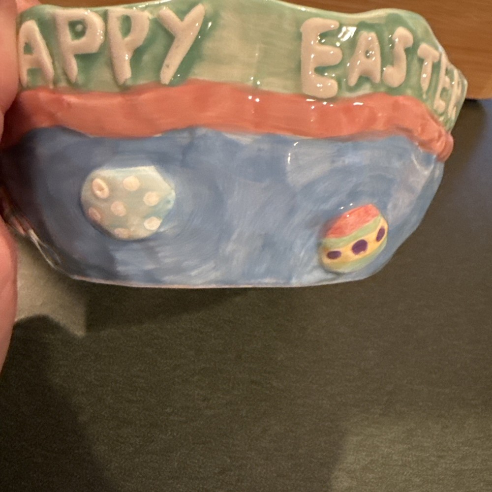 Happy Easter Bunny In Bowl Candy Dish