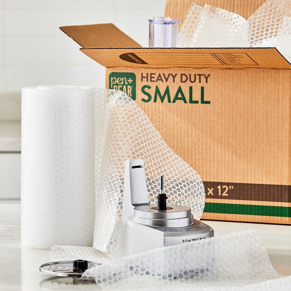 Pen+Gear 12" x 50' 3/16" Bubble Wrap Roll, Small Bubbles