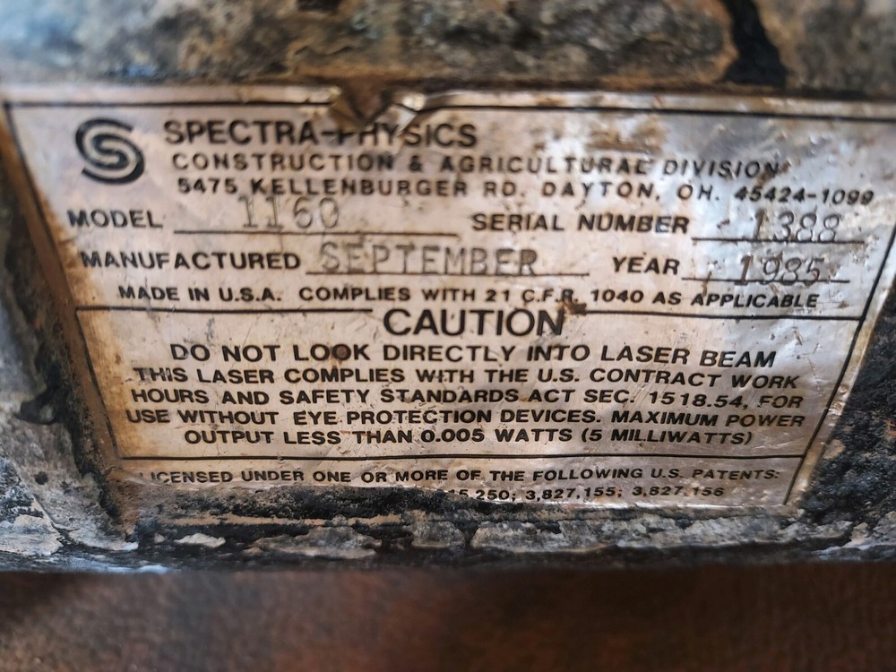 Spectra-Physics Dialgrade 1160 Pipe Laser Set With Case (Untested)