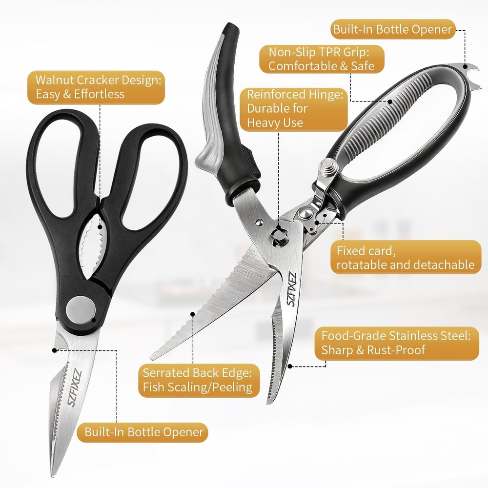 Kitchen Poultry Shears Detachable Scissor 2PCS