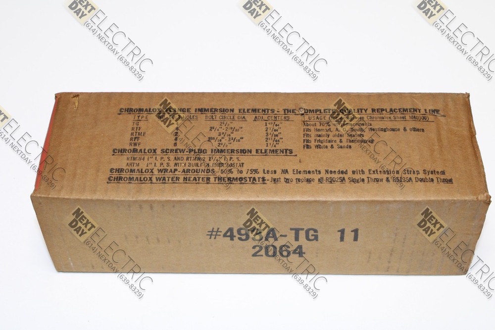 Chromalox, TGA-107, 750w 240v Hot Water Heater Immersion TRF TSFI TF TSF RTSF TT