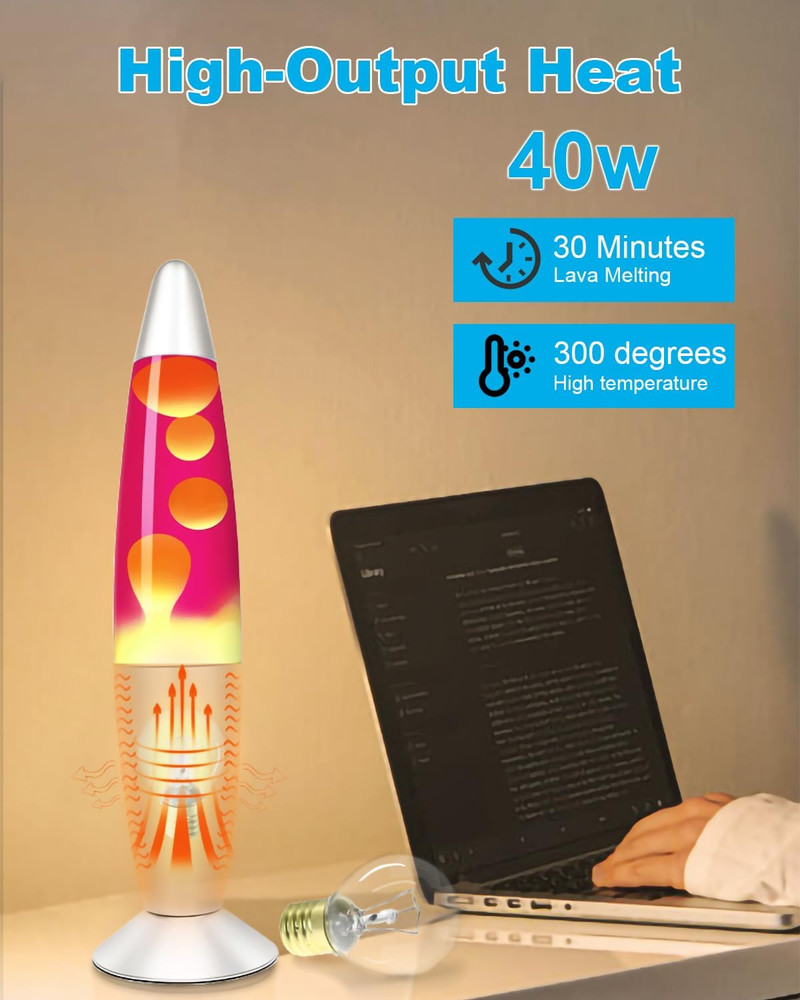 40 Watt Lava Lamp Replacement Bulbs - E17 Intermediate Base, 6-Pack, Compatible