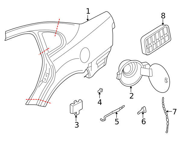 Genuine Volkswagen Release Rod Guide 3B0-810-899