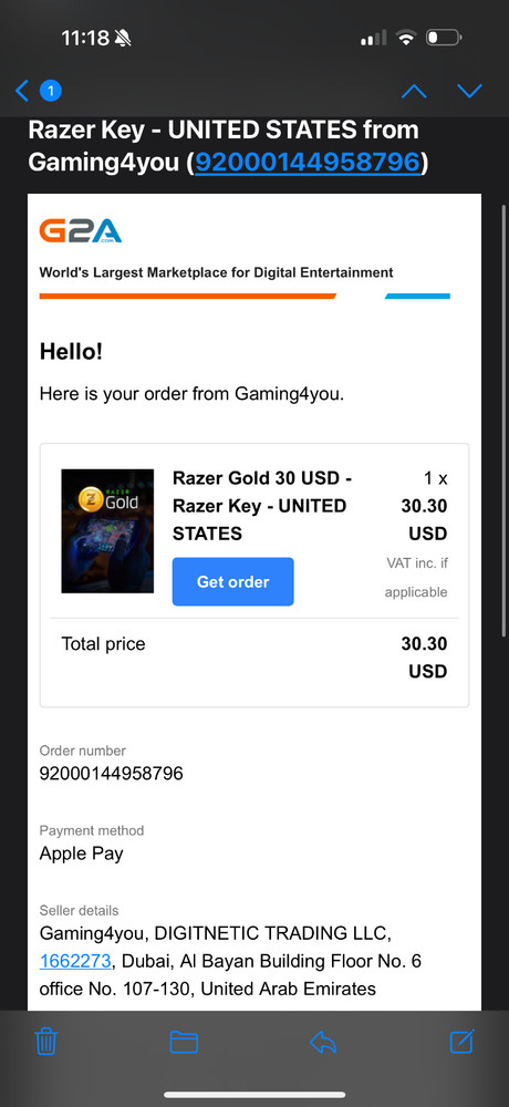 razer gold 30 key