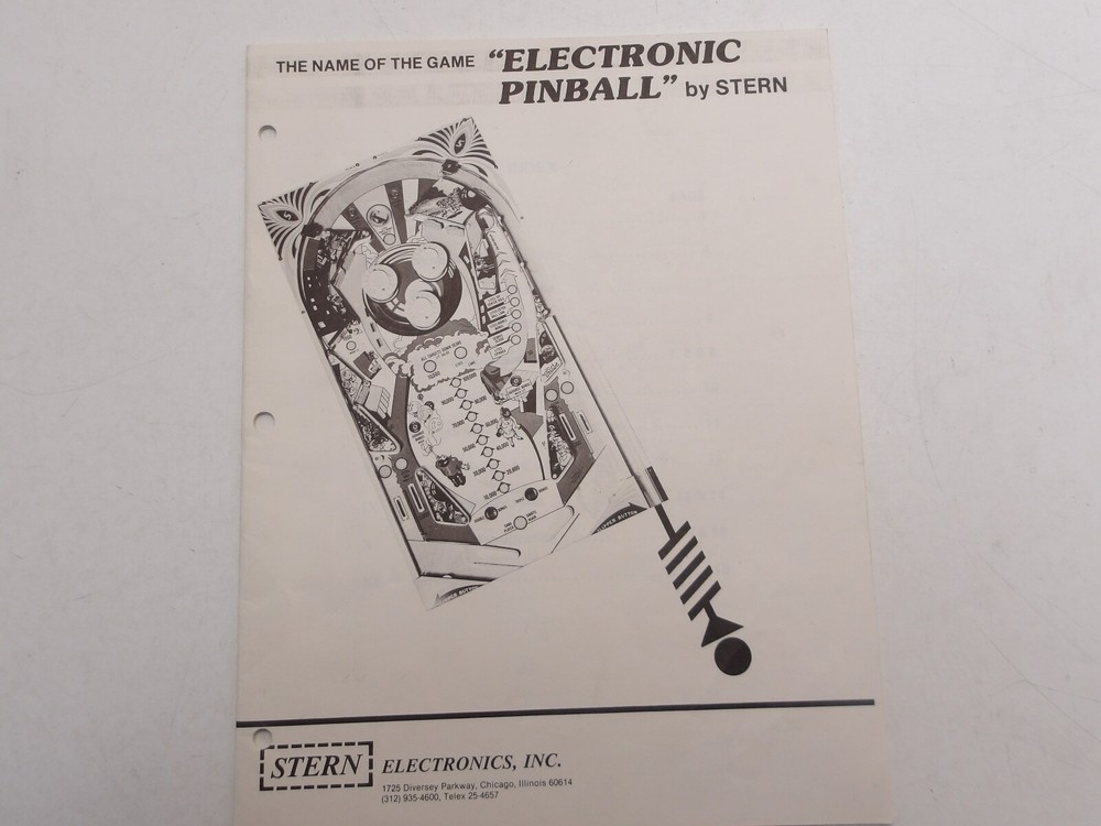 Stern: Electronic Pinball Manual + Schematics Set - NOS