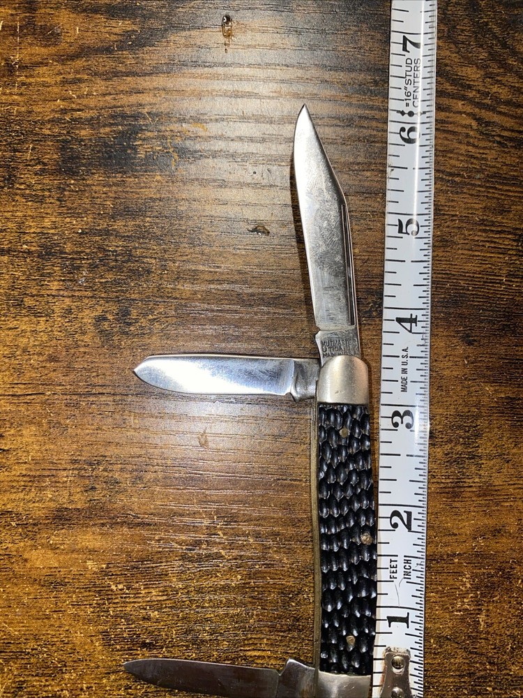 Vintage Nutmaster 3 Blade Folding Knife Made In USA