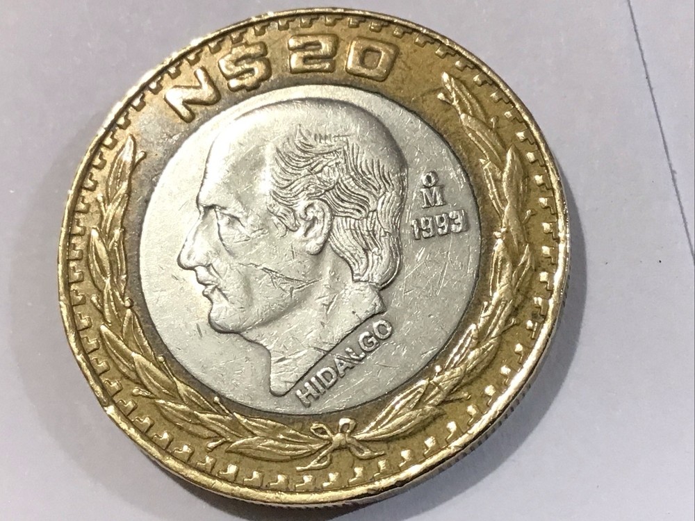 1993 Mexico 20 Nuevo Pesos Silver