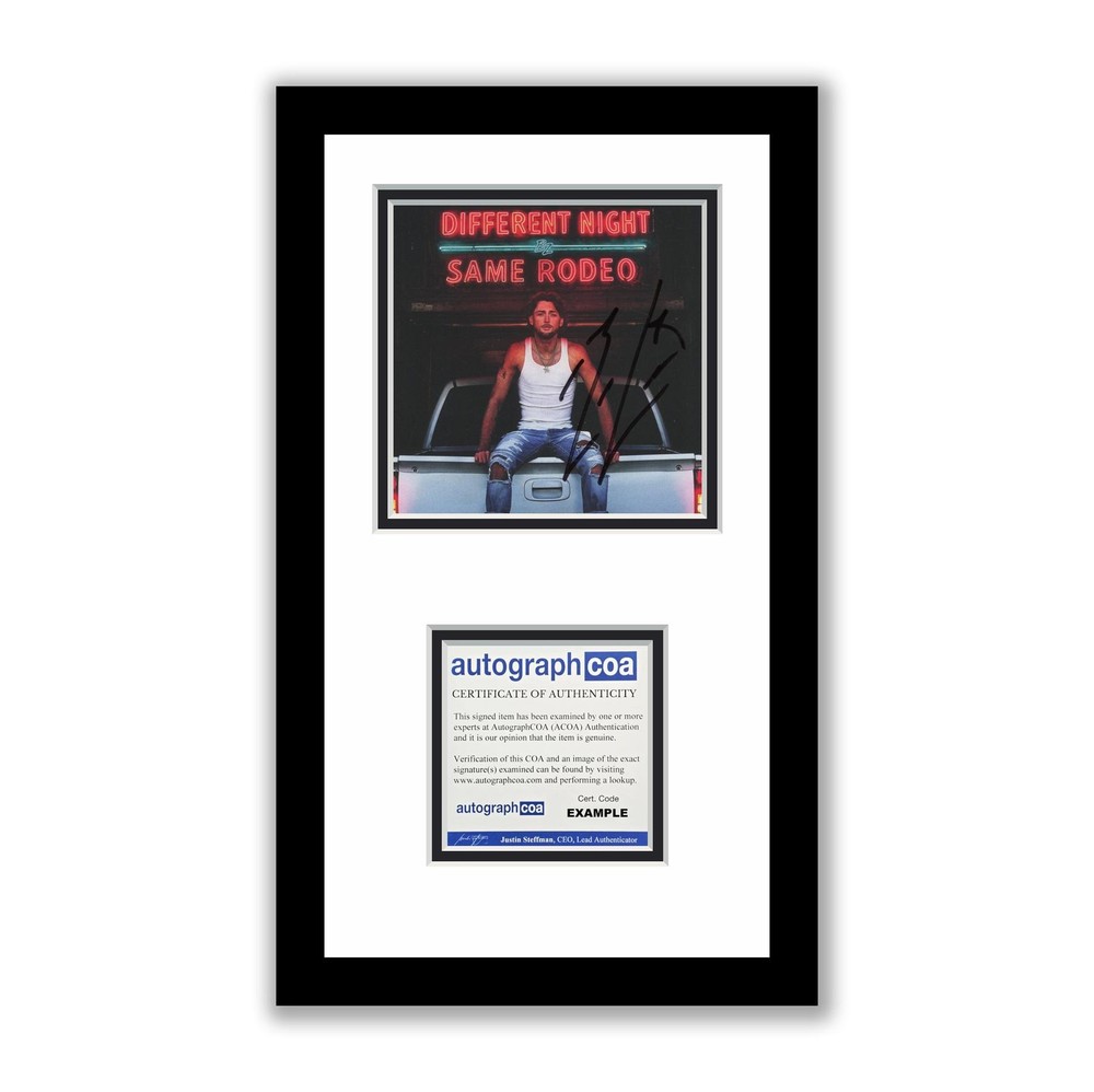 Bailey Zimmerman Autographed Signed Framed CD Different Night, Same Rodeo ACOA