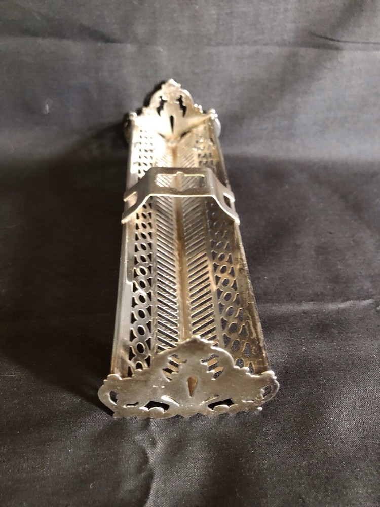 Hallmarked Silver Plate Sugar Cube Server With Tongs