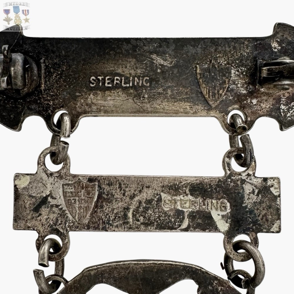 STERLING WWII MARINE CORPS BASIC MARKSMAN BADGE EX-BAY0NET INSIGNIA WW2