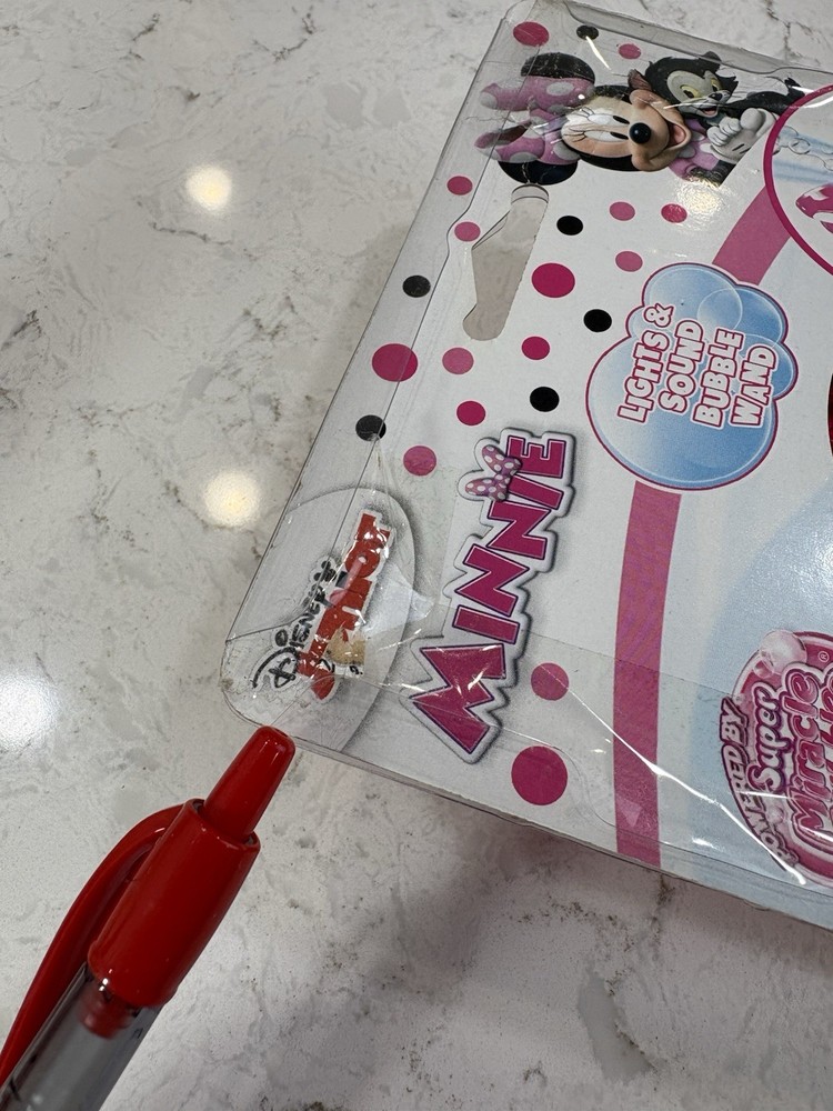 Disney Minnie Mouse Light & Sound Musical Bubble Wand w Solution -Package Damage