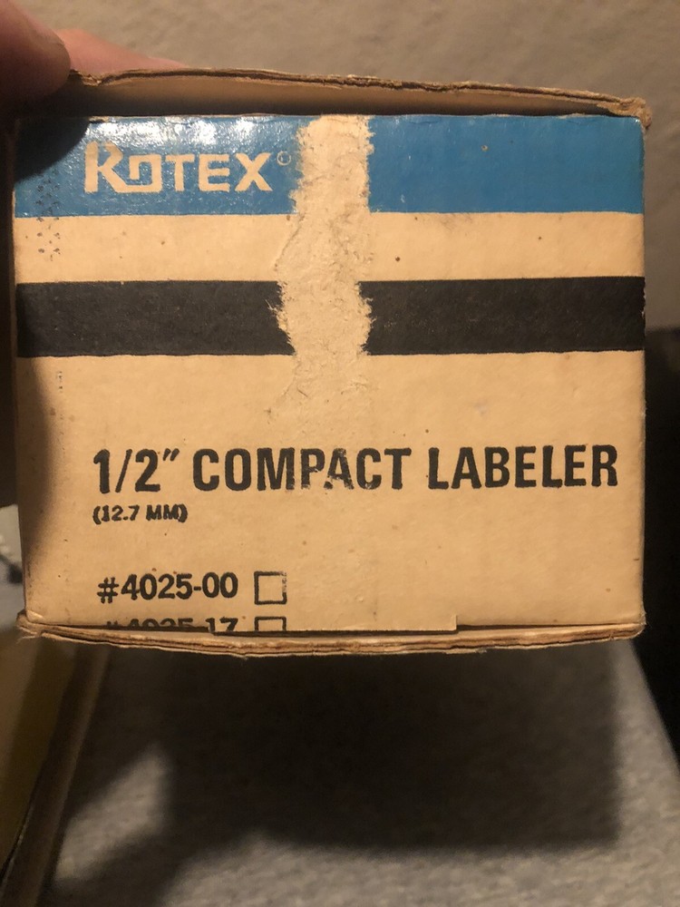 Vintage ROTEX Handheld Embossing Labeler Model 1/2" w/ Box