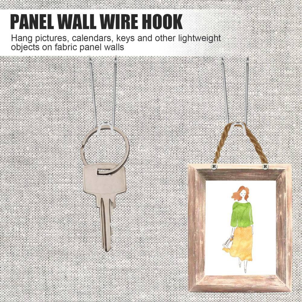 20 Pcs Fabric Panel Wall Wire Hooks Picture Frame Hanger Sharp