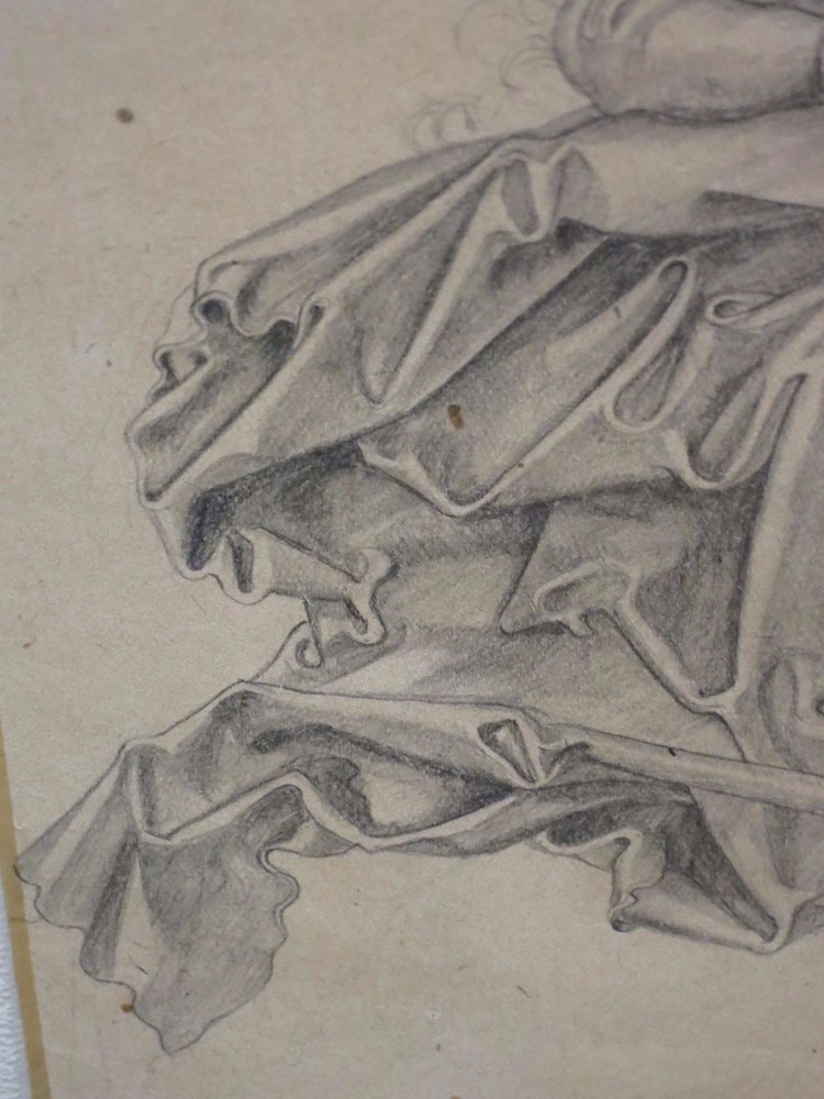 HANDDRAWN GRAPHITE ~ FEMALE PORTRAIT / 8 X 9"