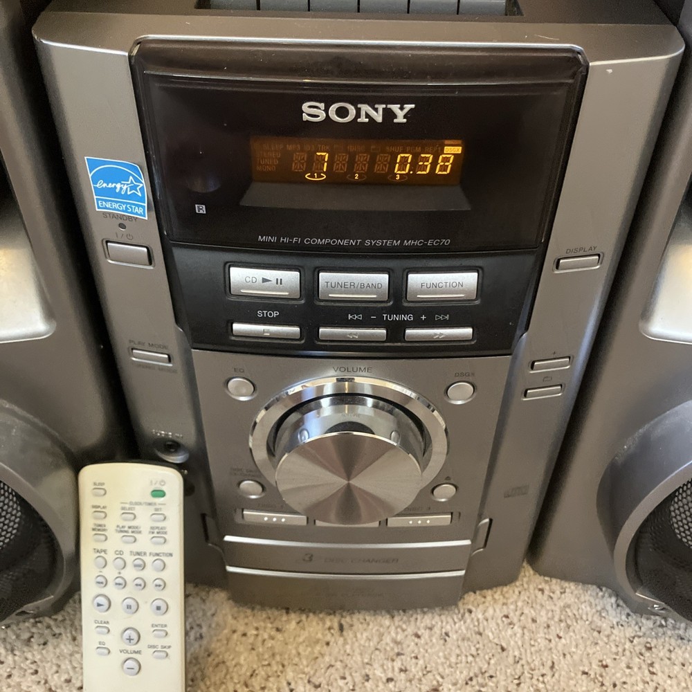 Sony MHC-EC70 Mini HIFI Component Stereo System 3CD Changer w/ Remote - Tested