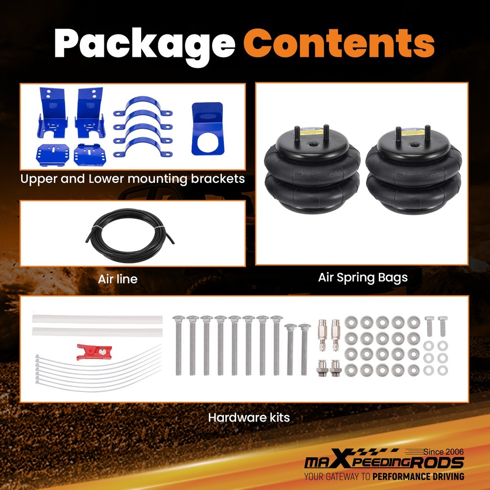 Air Spring Bags w/ Wireless Controller Kit For Ford E-350 Class DRW 1992-2022