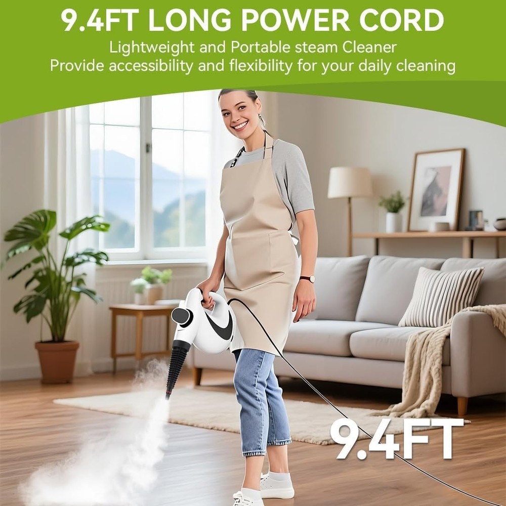 Pressurized Handheld Steam Cleaner Multi-Surface Steamer with 12Pcs Cleaning Kit
