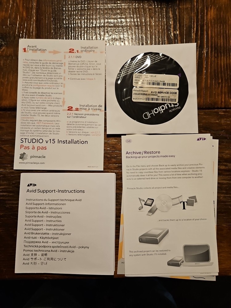 Pinnacle StudioHD Version 15 Software DVD W/Activation Key