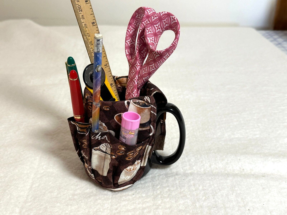 Handmade  coffee mug organizer cotton fabric