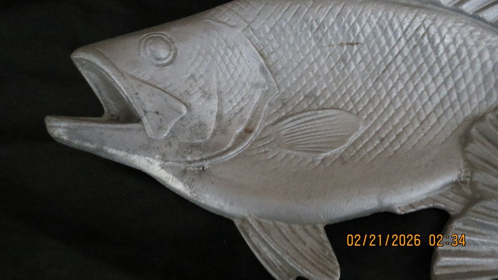 Vintage Cast Aluminum Fish Shaped Table Dish,Mail Box Mount