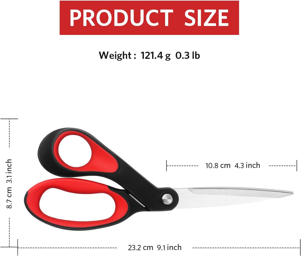 True Left Handed Sewing Scissors, Heavy Duty Multi-Purpose Tailor Scissors