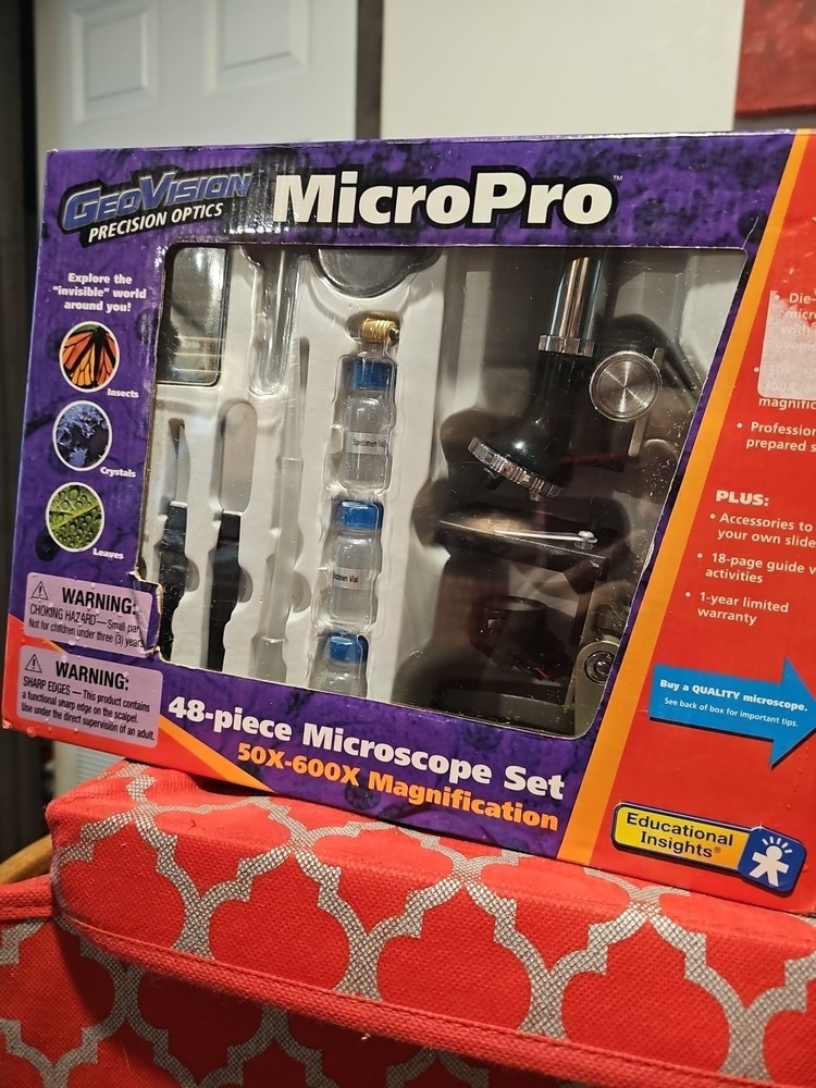 GEOVISION MICROPRO 48 PIECE MICROSCOPE LAB SET w/ Instruction Guide {NIP}