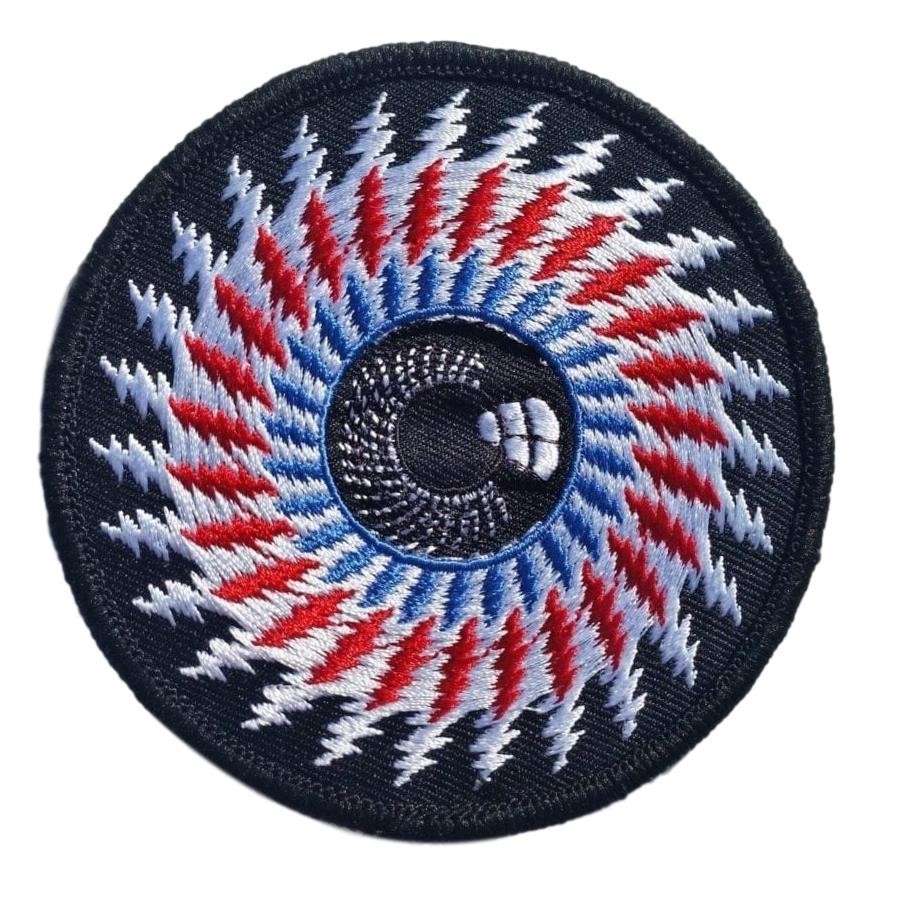 Grateful Dead lightning bolt eye embroidered iron-on patch