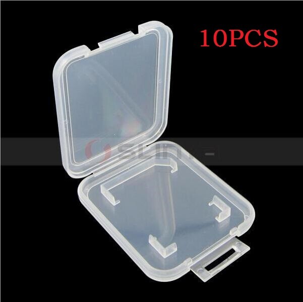 10PCS Transparent Standard SD SDHC Memory Card Case Holder Storage Box Plastic