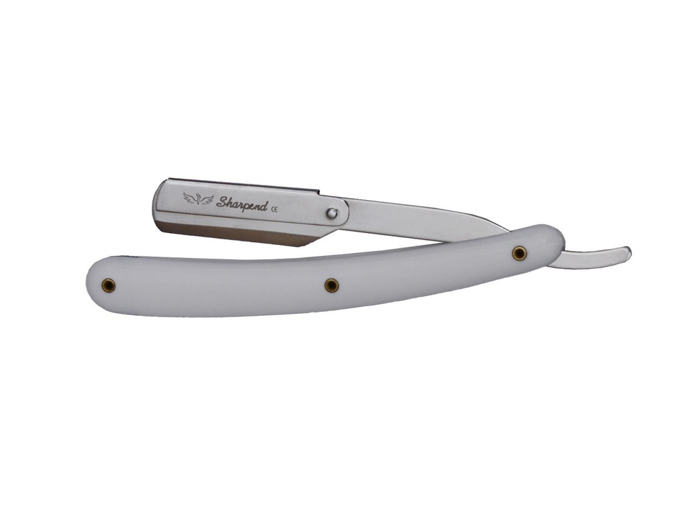 Sharpend Handle Straight Edge Barber Razor Folding Shaving Knife with, 10 Blade