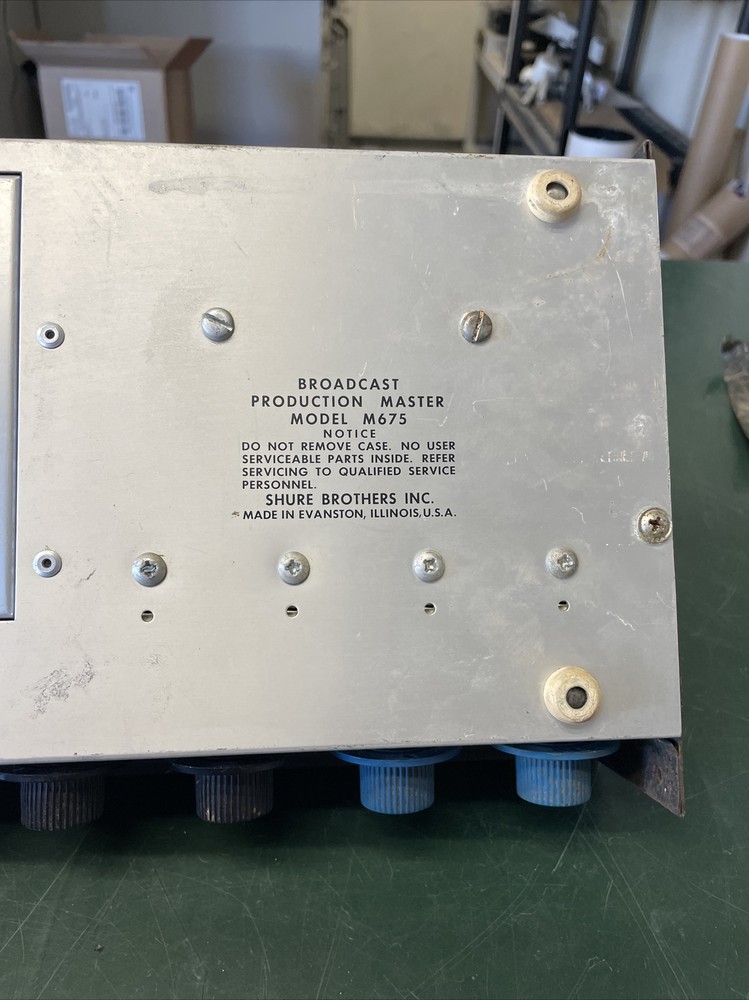 SHURE BROADCAST PRODUCTION MASTER MODEL M675 MICROPHONE MIXER UNTESTED