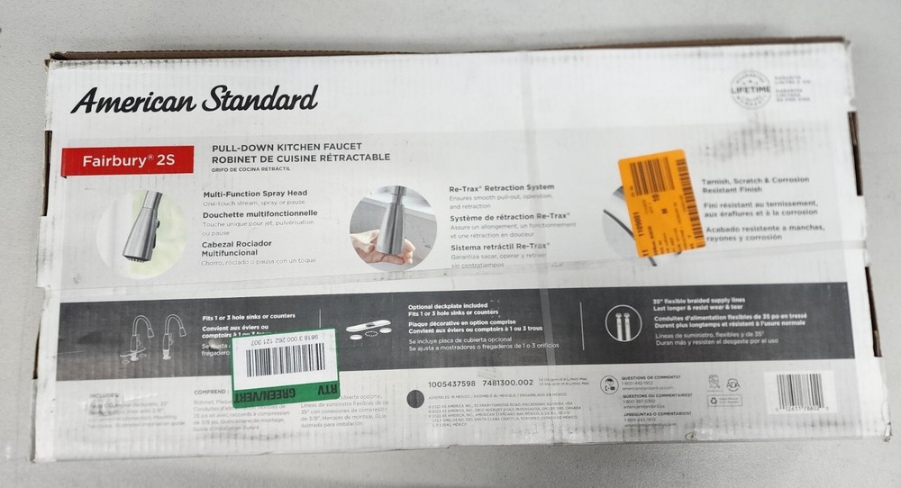 American Standard Fairbury 2S Single-Handle Pull-Down Kitchen Faucet Chrome