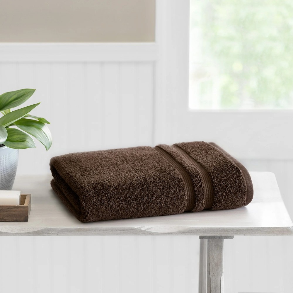 Mainstays Performance Solid Bath Towel, 30" x 54", Brown Basket