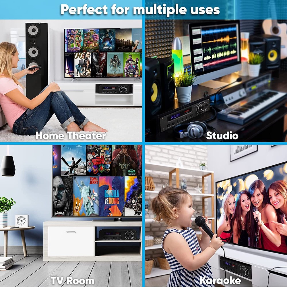 PyleHome PFA560BT Compact 5.1-Channel Wireless Bluetooth Amplfier