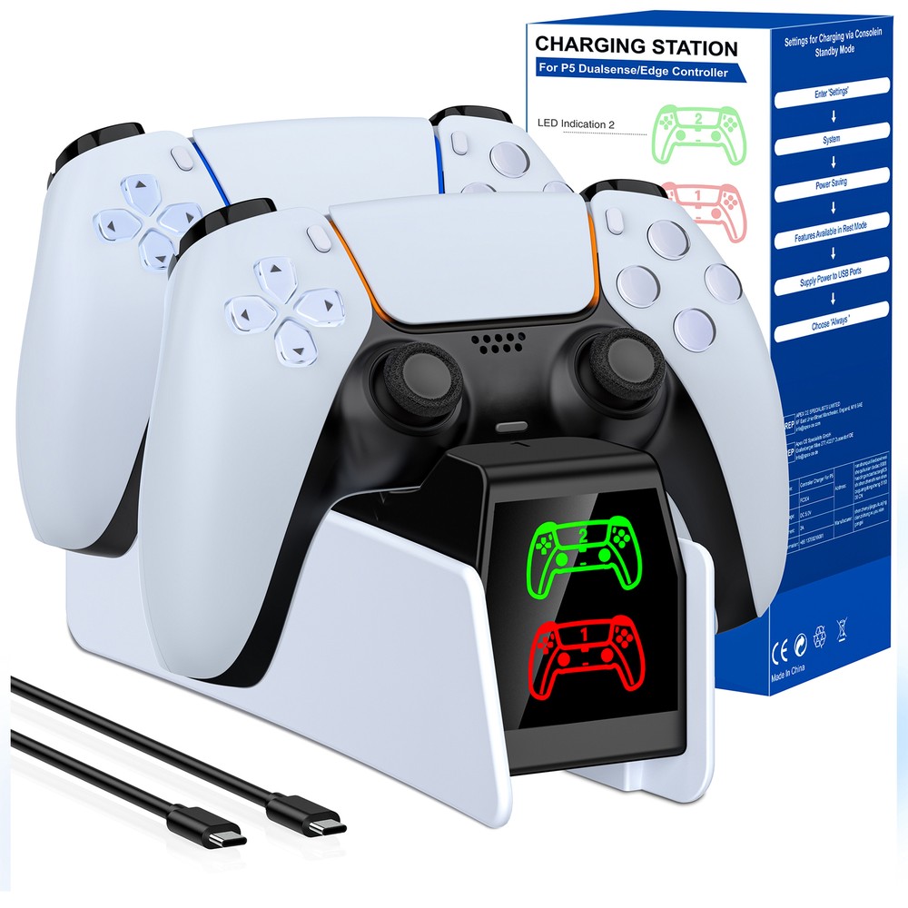 PS5 Controller Charger Station for PlayStation 5 Faceplates Edge&Dual Controller