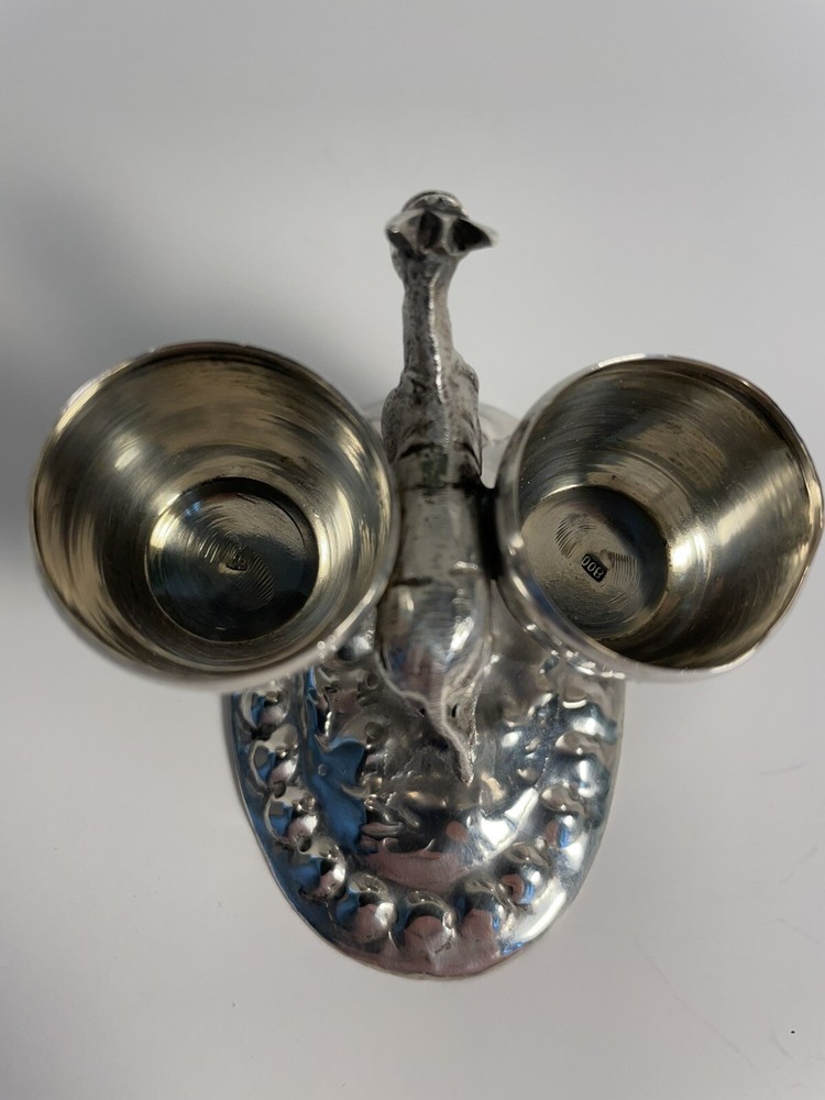 Antique Silver Italian Donkey Salt & Pepper Cellar Figurative