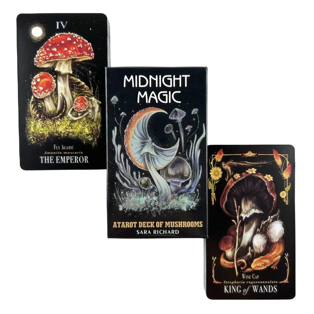 Midnight Magic Tarot 78 Card Mushroom Oracle Deck English Divination