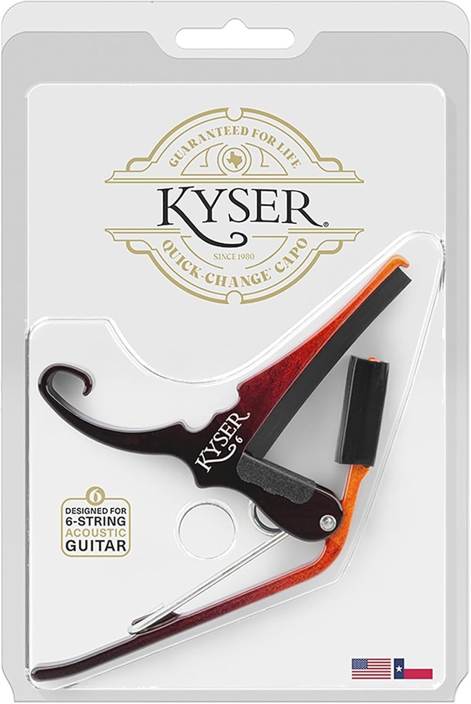 Quick Change Capo for Acoustic Guitar 6 String Sunburst