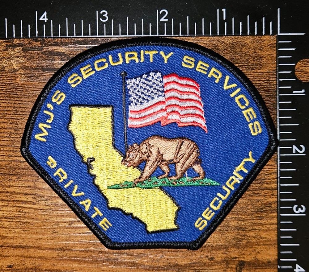 MJ's Security Services Private Security California Bear Flag Shoulder Patch