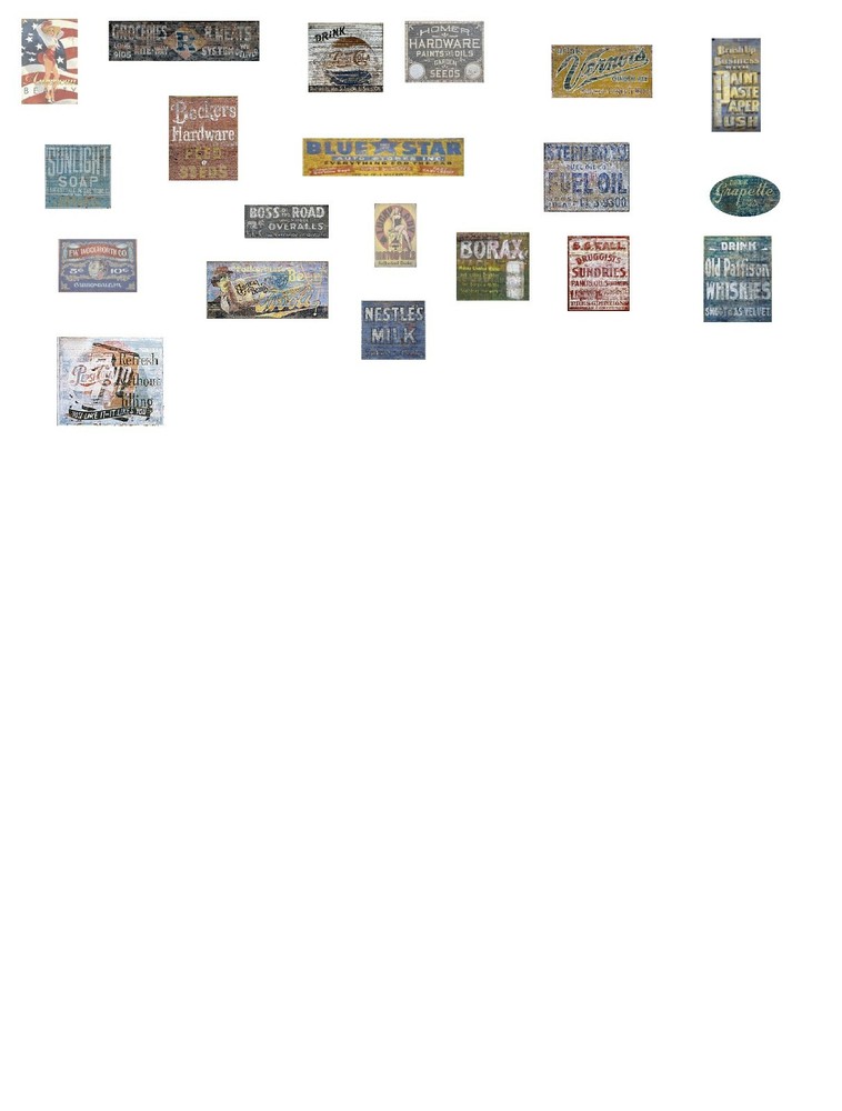 N Scale Ghost Signs ( for Buildings )